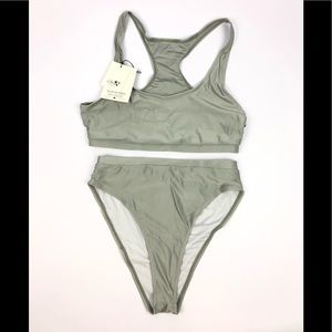 NWT High cut High waisted Bikini Set L